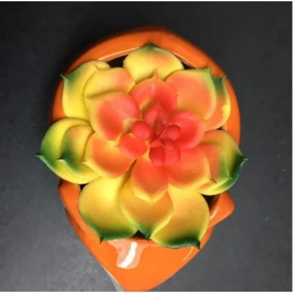 Fox Succulent Planter Orange Yellow Desktop Holder Bathroom Organizer Storage